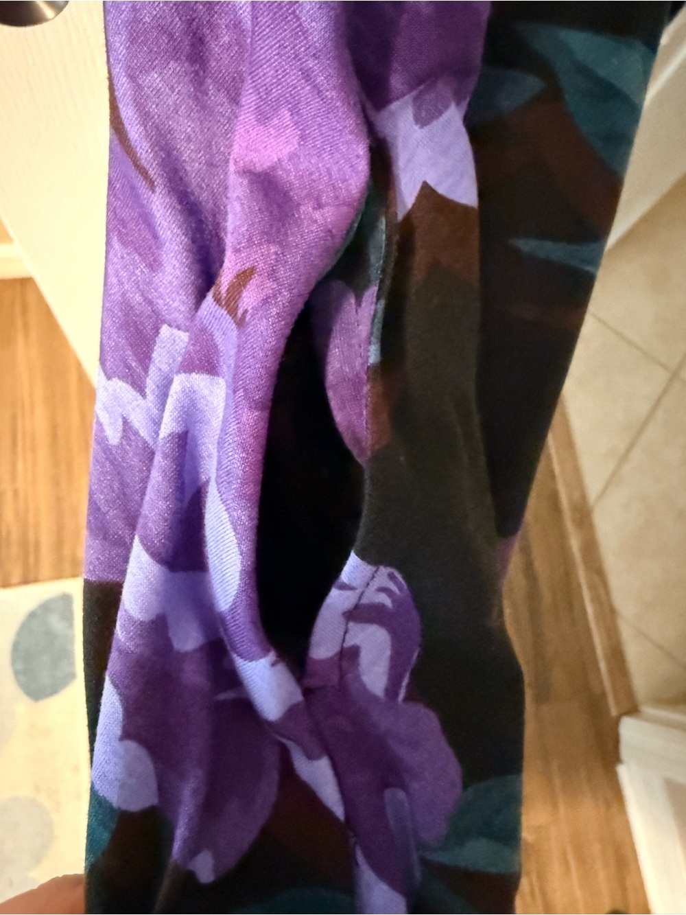 LuLaRoe Nicki Dress XL Purple Floral Sleeveless Pocket Swing Dress - Picture 4 of 6